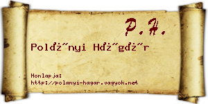 Polányi Hágár névjegykártya